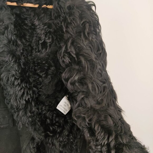 Veronica Beard Huntley Suede and Shearling Double Breasted Blazer in Black 6 - Picture 11 of 12